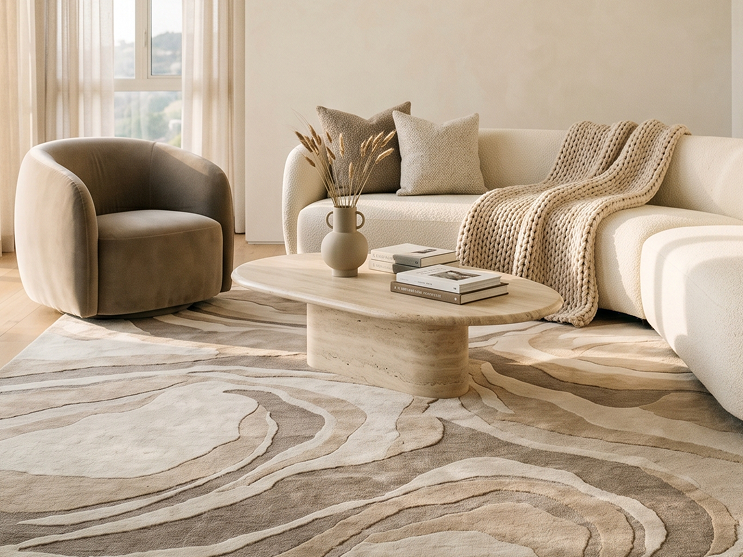 Modern rug in a living room