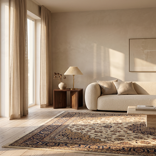 Modern rug in a living room